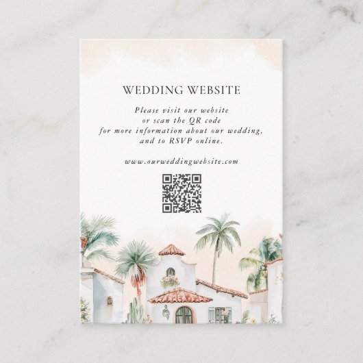 メキシコの夢の目的地QRコード結婚の詳細 エンクロージャーカード (正面)
