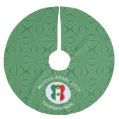 メキシコの天使のクリスマスフラグ - 個人名入り  ブラッシュドポリエステルツリースカート (正面)