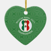 メキシコの天使のクリスマスフラグ - 名前入り セラミックオーナメント (正面)