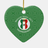 メキシコの天使のクリスマスフラグ - 名前入り セラミックオーナメント (裏面)