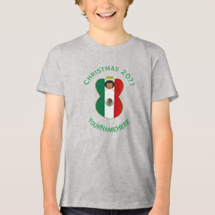 メキシコの天使クリスマスフラグ お子様用カスタマイズ トライブレンドＴシャツ