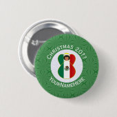 メキシコの天使クリスマスフラグ パーソナライズ  缶バッジ (正面&裏面)