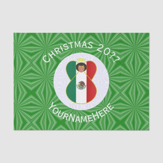 メキシコの天使クリスマスフラッグ オーダーメイドギフト 薄葉紙 (正面)