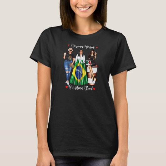 メキシコの女性メキシコのブラジ生まれル伝統（メキシコ家族） Tシャツ (正面)