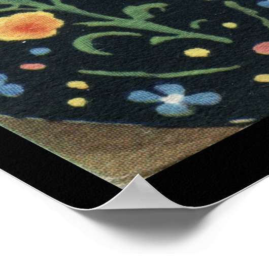 メキシコの女性絵画のカラフル鮮やかなプレートポスター ポスター (角)