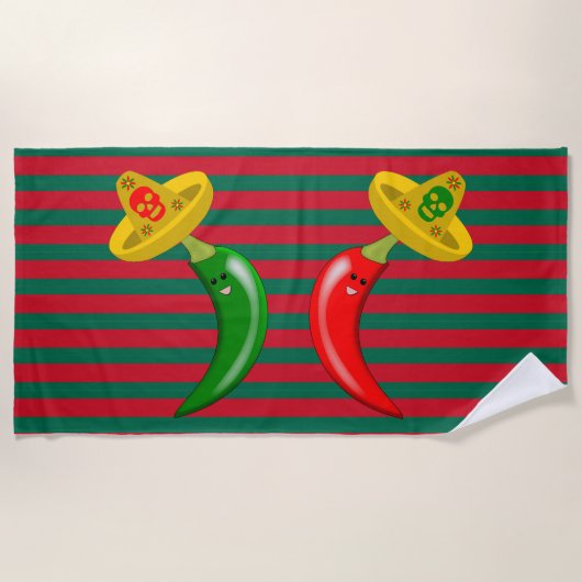 メキシコの子どもの死ストライプの日 ビーチタオル (正面)