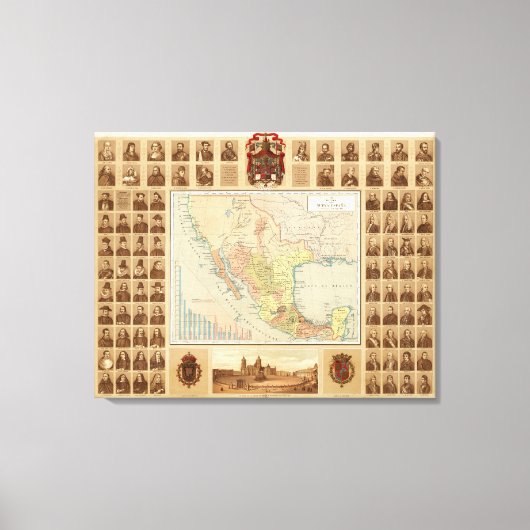 メキシコの宗教および世俗的姿 キャンバスプリント (正面)