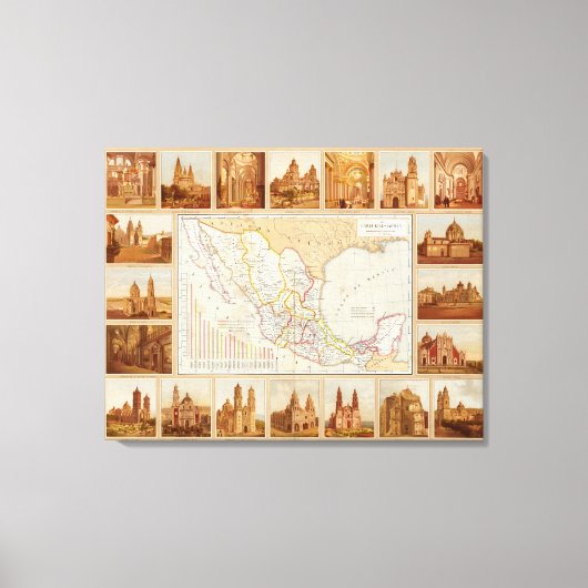 メキシコの宗教図 キャンバスプリント (正面)