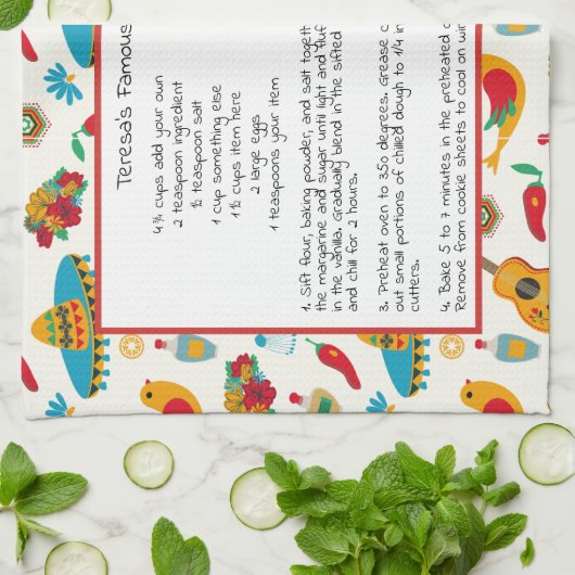メキシコの家族レシピ家宝 キッチンタオル (折り畳み)