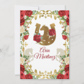 メキシコの少女ブルゴーニュ・ドレス15th誕生日 招待状 (裏面)