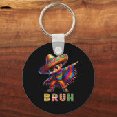 メキシコの少年ダビングポンチョCinco de Mayo おもしろい Bru キーホルダー (正面)