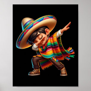 メキシコの少年ダビングポンチョCinco De Mayo 2 ポスター