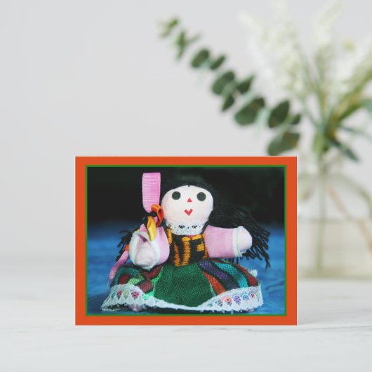メキシコの布人形はがき ポストカード (スタンド正面)