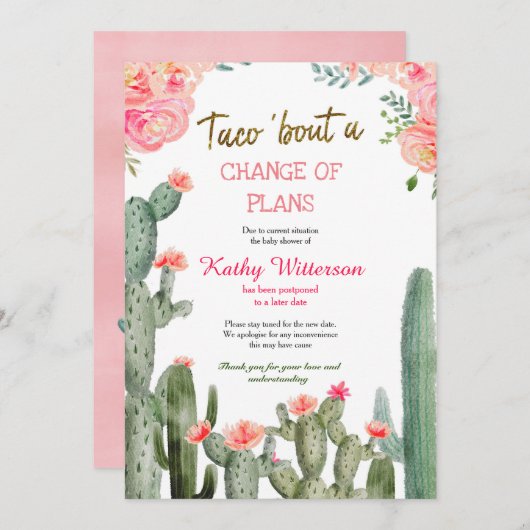 メキシコの延期発表 招待状 (正面/裏面)