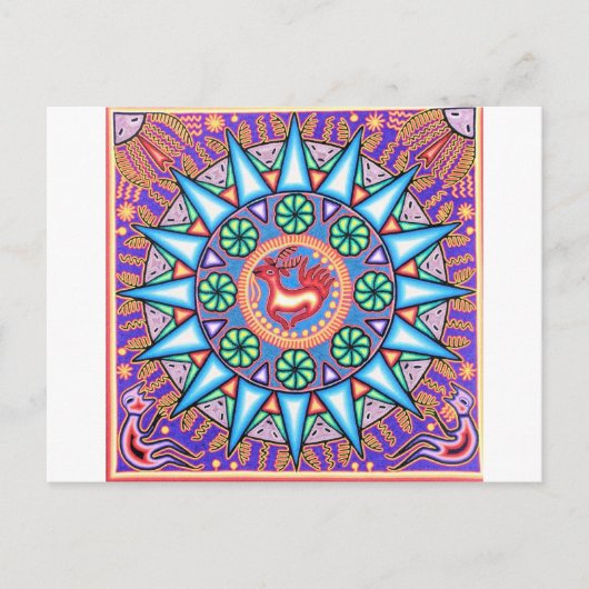 メキシコの弦楽器幾何学太陽 ポストカード (正面)