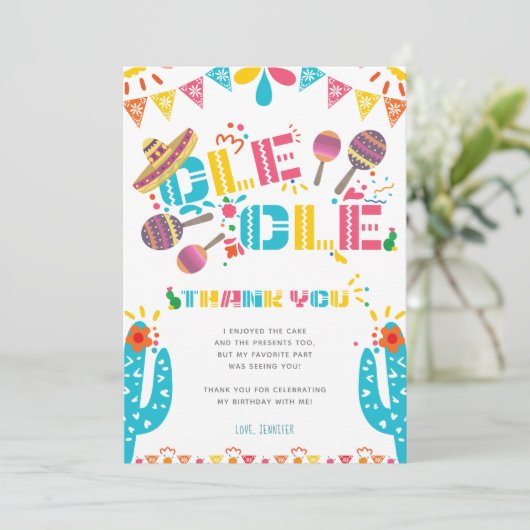 メキシコの感謝祭パーティーサボテンカード 招待状 (スタンド正面)