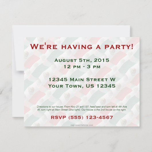 メキシコの振る旗 招待状 (裏面)