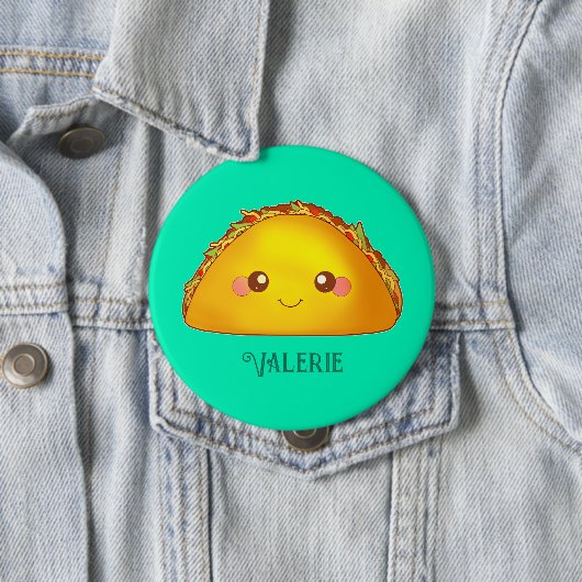 メキシコの挽き牛肉懸命シェルタコ 缶バッジ (インサイチュ)