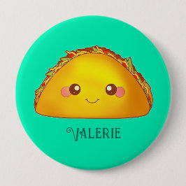 メキシコの挽き牛肉懸命シェルタコ 缶バッジ