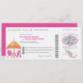 メキシコの搭乗券の結婚式招待状 招待状 (正面/裏面)