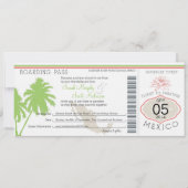 メキシコの搭乗券の行先の結婚式 招待状 (正面)