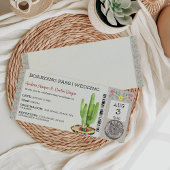 メキシコの搭乗券スタイルの結婚式招待状 招待状