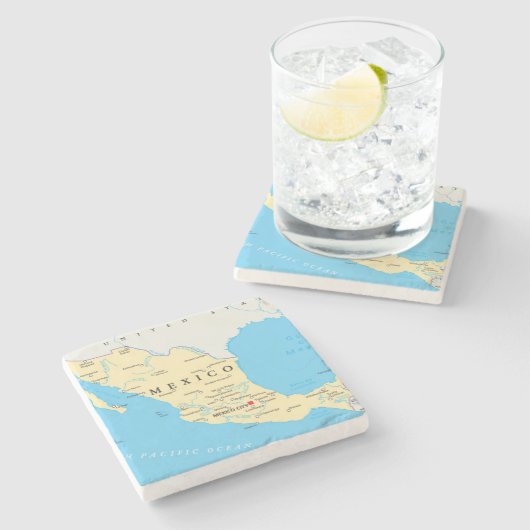 メキシコの政治地図 ストーンコースター (横)
