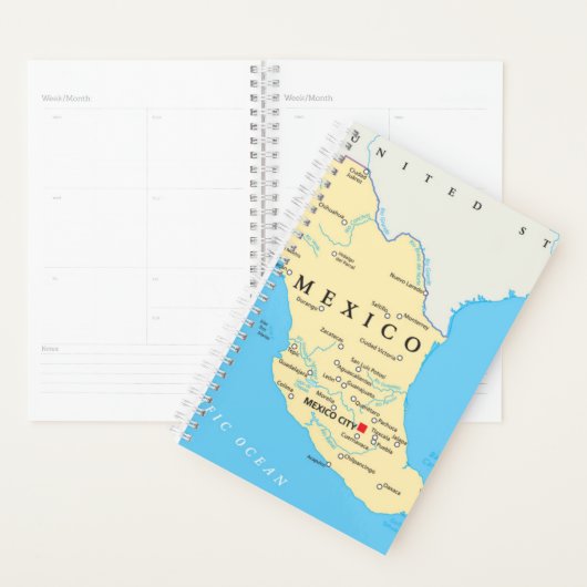 メキシコの政治地図 プランナー手帳 (ディスプレー)