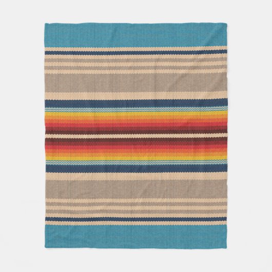メキシコの敷物:シメカラフルインストライプシームレス。 フリースブランケット (正面)