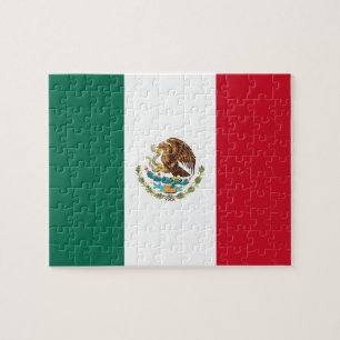 メキシコの旗が付いているパズル ジグソーパズル