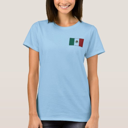 メキシコの旗と地図のTシャツ Tシャツ (正面)