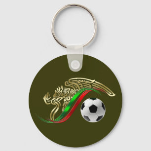 メキシコの旗の紋章のサッカーのfutbolのロゴ キーホルダー