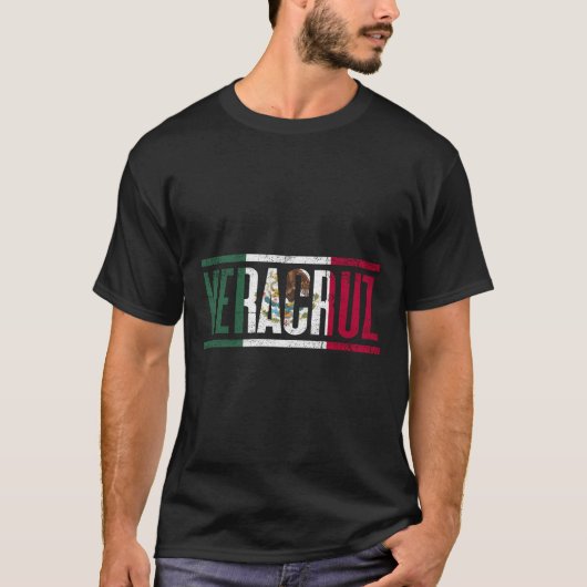 メキシコの旗を持つベラクルス Tシャツ (正面)