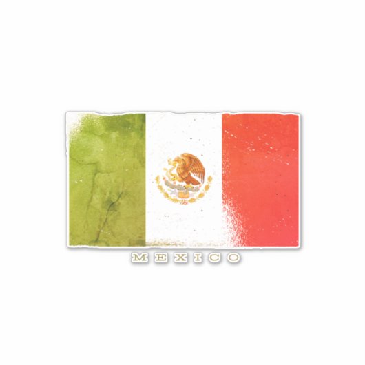メキシコの旗グランジスタイル シール (正面)