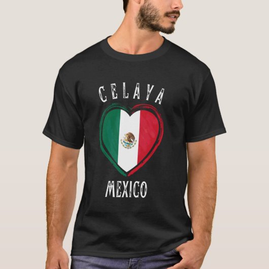 メキシコの旗ハート セラヤ市 Tシャツ (正面)