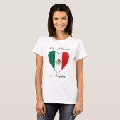メキシコの旗ハートTシャツ Tシャツ (正面フル)