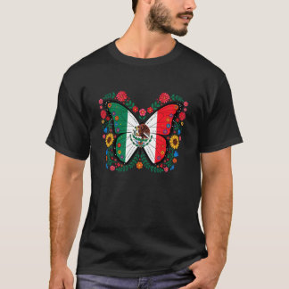 メキシコの旗蝶々の文化遺産 メキシコの旅行 S Tシャツ