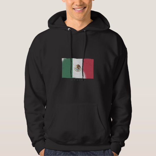 メキシコの旗 グランジデザイン パーカ (正面)