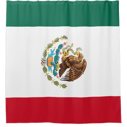 メキシコの旗 シャワーカーテン (正面)