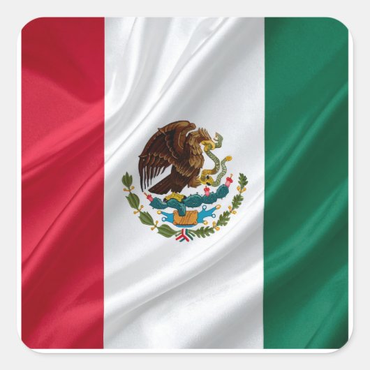 メキシコの旗 スクエアシール (正面)