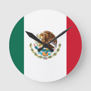 メキシコの旗-メキシコ旗- Bandera de Mexicoo ラウンド壁時計