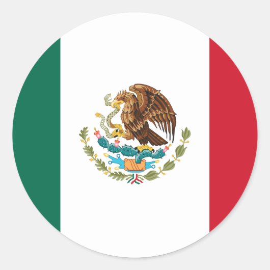 メキシコの旗 ラウンドシール (正面)