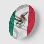 メキシコの旗 ラウンド壁時計 (傾斜)