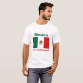 メキシコの旗+地図+テキストTシャツ Tシャツ (正面フル)