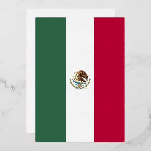メキシコの旗 箔招待状 (正面/裏面)