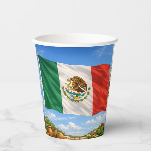 メキシコの旗  紙コップ (正面)