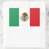 メキシコの旗 長方形シール (バッグ)