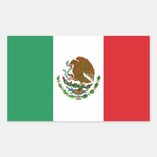 メキシコの旗 長方形シール (正面)
