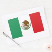 メキシコの旗 長方形シール (封筒)