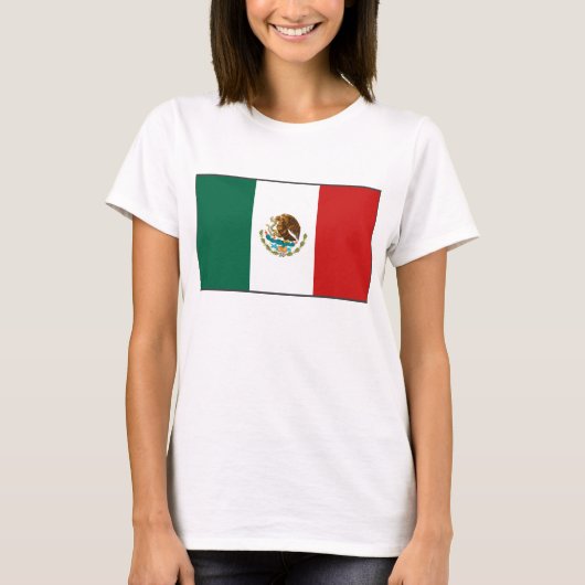 メキシコの旗Xの地図のTシャツ Tシャツ (正面)